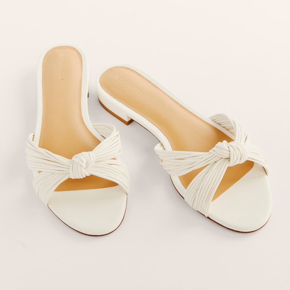 NEW Reformation white flat sandal